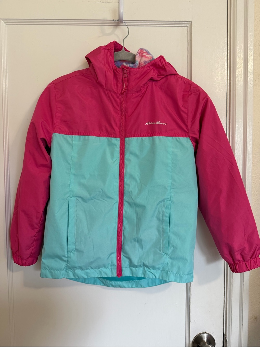 Eddie Bauer Girls' Pink & Aqua Hooded Winter Jacket